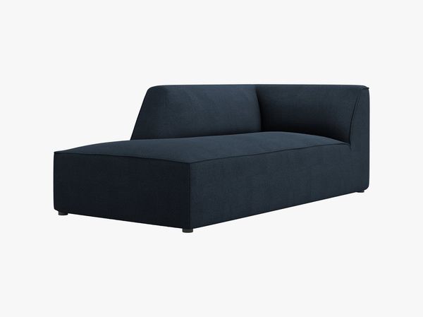 Micadoni Recamiere Ruby 1-Sitzer Links Strukturierter Stoff Ottawa Marineblau Bild 2