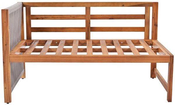 Merax Gartenlounge-Set für 4 Personen, (3-tlg, 2 Eckbänke, 1 Couchtisch), Gartenmöbel Set aus Akazie, Sitzgruppe Rope Seil Lounge Balkonset