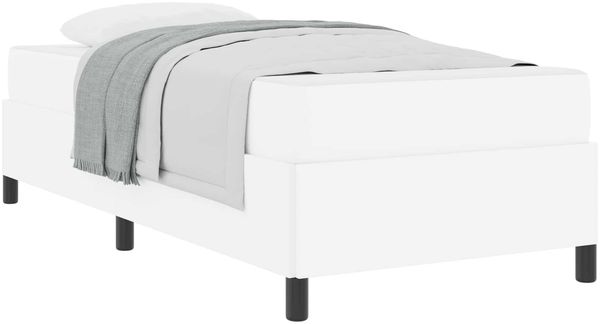 vidaXL Bettrahmen mit Matratze Weiß 100 x 200 cm Stoff 3398985 Bild 2
