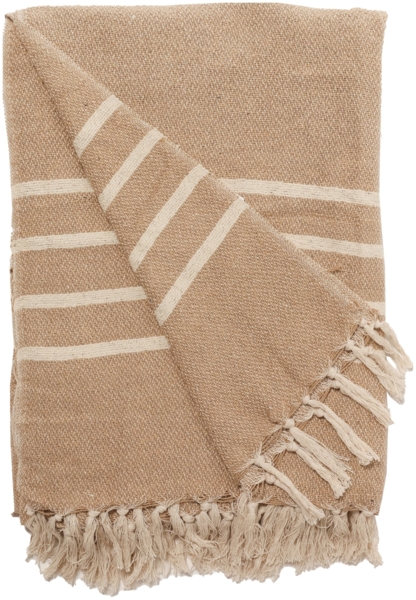 Decke Überwurf Mila 100% Baumwolle 130x180 cm Skandinavisch Beige-Natur