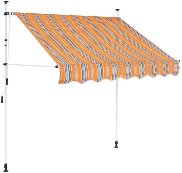 vidaXL Einziehbare Markise Handbetrieben 150 cm Gelb/Blau Gestreift 43225 Bild 2