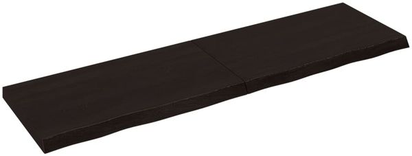 vidaXL Tischplatte Dunkelbraun 180x50x(2-6)cm Massivholz Eiche 3156455