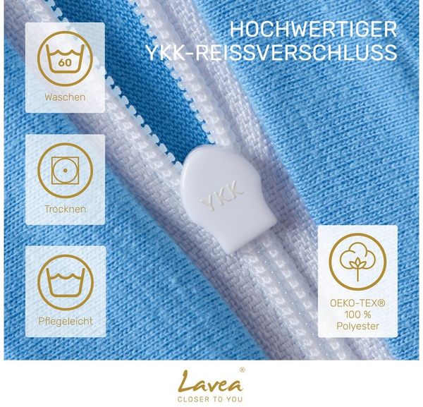 Lavea Kissenbezug 2er Set Kissenhülle Jersey, 100% Baumwolle, Kissenbezüge, (2 Stück), allergikerfreundlich - sicherer YKK-Reißverschluss - waschbar 60°C Bild 3