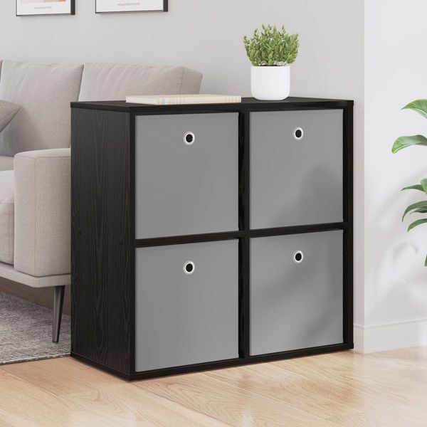 vidaXL Sideboard mit Schubladen Schwarz Eichen-Optik 68,5 x 32 x 67 cm 8000541