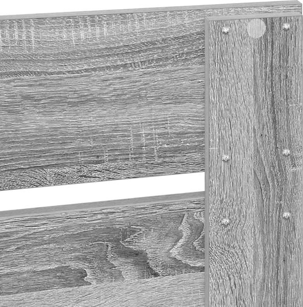 vidaXL Bettrahmen Graues Sonoma 200 x 200 cm Massives Kiefernholz 3411380 Bild 11