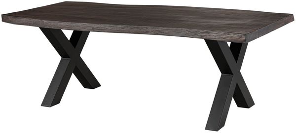 Baumtisch Mango 180x90x77 grau lackiert / X-Beine anthrazit matt FREEFORM 5