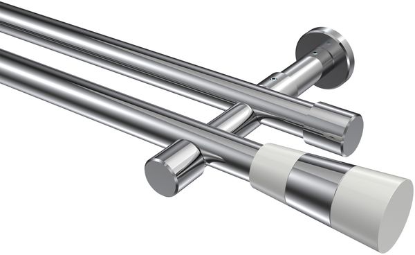 Gardinenstangen-Set Prestige Tanara 100 cm, 2-läufig (ohne Ringe), 20 mm Ø Chrom