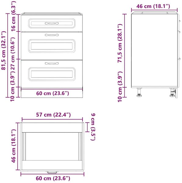 vidaXL Küchenunterschrank „Kalmar“ Schwarz Holzwerkstoff 854280 Bild 11