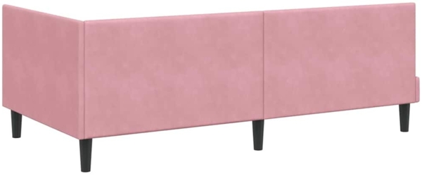 vidaXL Eckbettgestell mit Kopfteil Rosa 100 cm x 200 cm Stoff 42016441 Bild 6