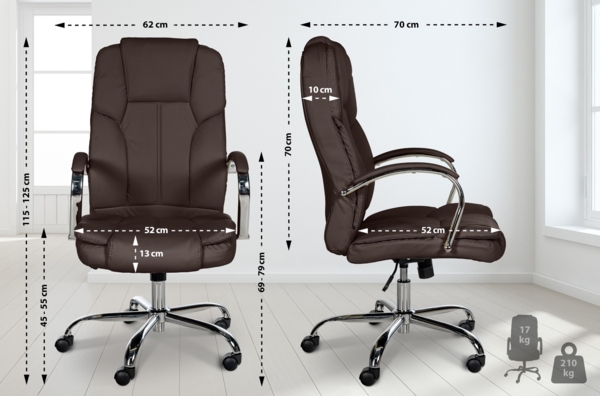 CLP Bürostuhl BIG Xanthos Kunstleder,braun Bild 2