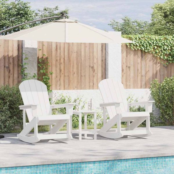 vidaXL Garten-Lounge-Set 3 pcs Weiß HDPE 3335838