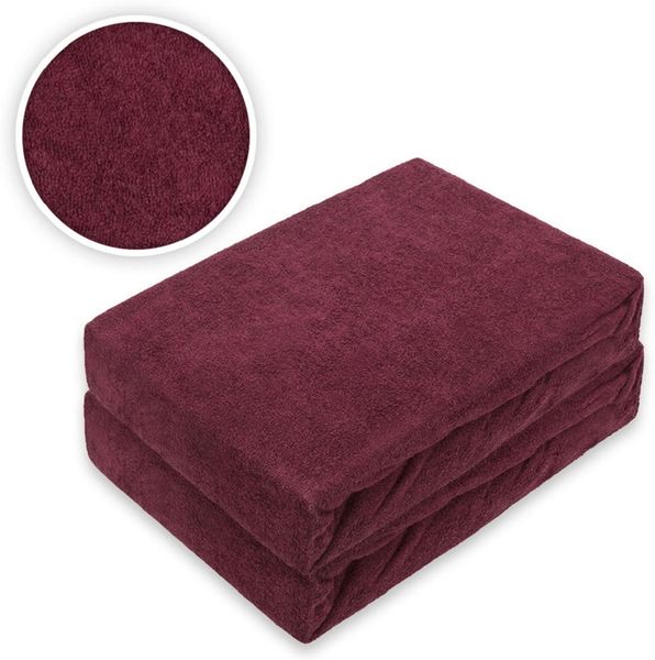 Doppelpack Frottee Spannbettlaken 200 x 220 cm Bordeaux Bild 2