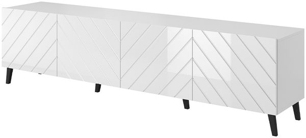 TV-Lowboard Mukodi 200 (Farbe: Weiß / Weiß Hochglanz)
