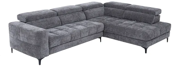 Vente-unique - MONISO Sofa Stoff Grau - B 211,5 cm x H 75 cm x L 298 cm