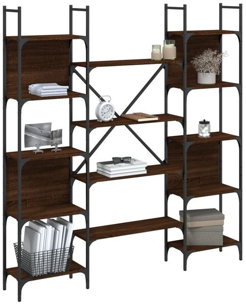 vidaXL Bücherregal Braun Eichen-Optik 155,5x24x166,5 cm Holzwerkstoff 838862 Bild 4