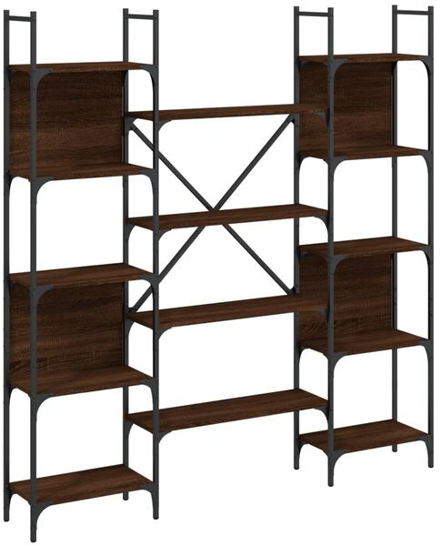 vidaXL Bücherregal Braun Eichen-Optik 155,5x24x166,5 cm Holzwerkstoff 838862 Bild 2