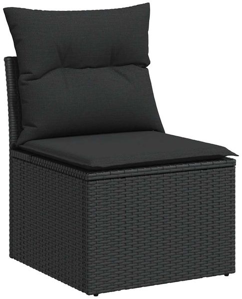 vidaXL 9-tlg. Garten-Sofagarnitur mit Kissen Schwarz Poly Rattan 3325884 Bild 3