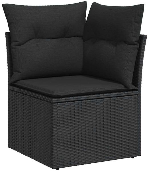 vidaXL 9-tlg. Garten-Sofagarnitur mit Kissen Schwarz Poly Rattan 3325884 Bild 4