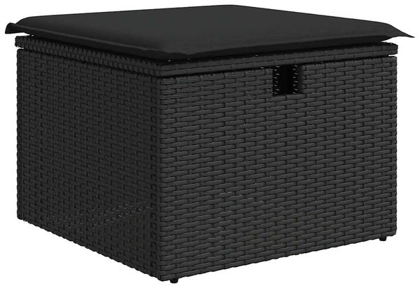 vidaXL 9-tlg. Garten-Sofagarnitur mit Kissen Schwarz Poly Rattan 3325884 Bild 6