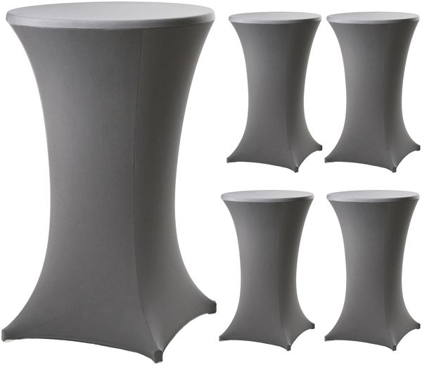 5x Stehtischhusse für Partytisch Ø 60-80cm anthrazit Bistrotisch Stehtischhusse Decke
