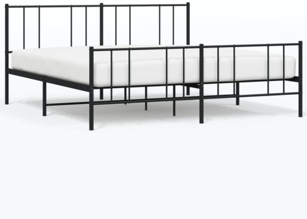 vidaXL Bettgestell mit Kopf- und Fußteil Metall Schwarz 183x213 cm 352503 Bild 7