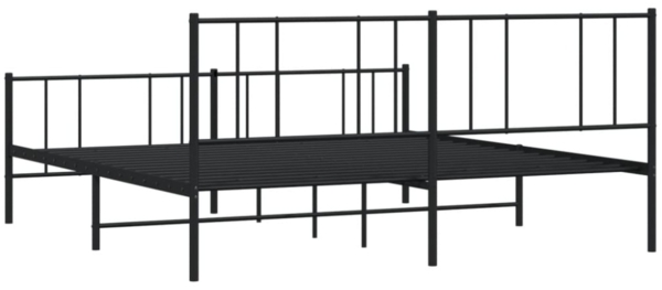vidaXL Bettgestell mit Kopf- und Fußteil Metall Schwarz 183x213 cm 352503 Bild 3
