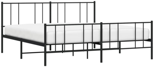 vidaXL Bettgestell mit Kopf- und Fußteil Metall Schwarz 183x213 cm 352503 Bild 10