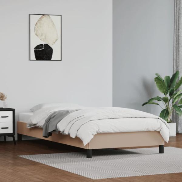 vidaXL Bettgestell Cappuccino-Braun 90x200 cm Kunstleder [346885]