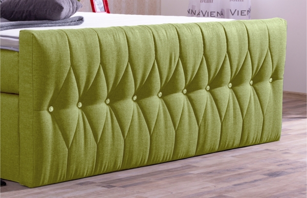 Meisterbetten Boxspringbett Cool 140x200 in WT-Apfelgrün, Matratzenbezug Nano, Komfortschaum-Topper Bild 5