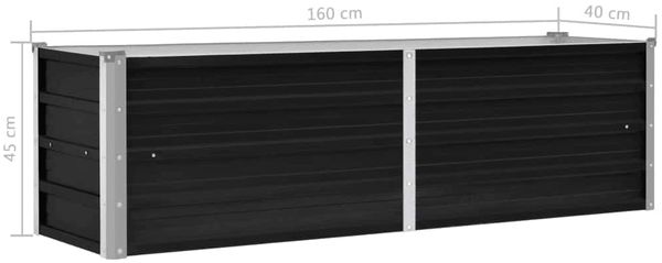 vidaXL Garten-Hochbeet Anthrazit 160 x 40 x 45 cm Verzinkter Stahl 45731 Bild 8