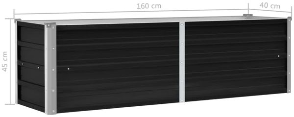 vidaXL Garten-Hochbeet Anthrazit 160 x 40 x 45 cm Verzinkter Stahl 45731 Bild 7