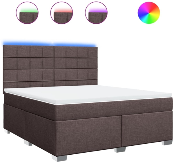 vidaXL Boxspringbett mit Matratze Dunkelbraun 180x200 cm Stoff 3292870