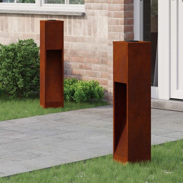 vidaXL Solar LED Wegeleuchte 2 pcs Bronze Wetterfeststahl 879722