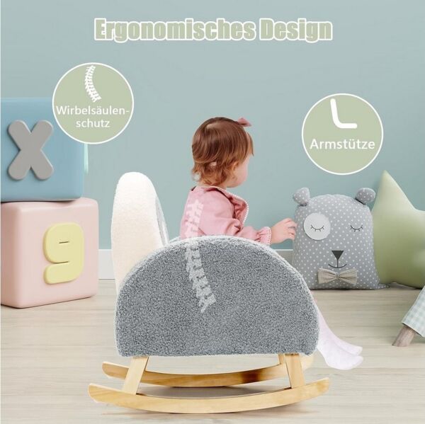 KOMFOTTEU Kindersofa Schaukelstuhl, aus Lammfellimitat