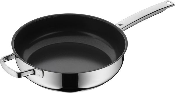 WMF Durado Schmorpfanne Induktion 28 cm, Cromargan Edelstahl 18/10 beschichtet, Keramikbeschichtung, hoher Rand, Hitzebeständig bis 400°C, backofenfest bis 260°C