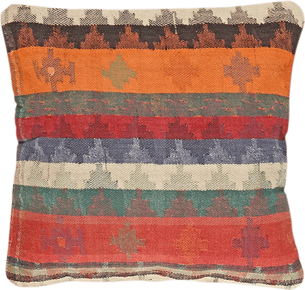 Looma 'Shermin' Kelim Kissen handgewebt, Schurwolle Bunt, 65x65 cm