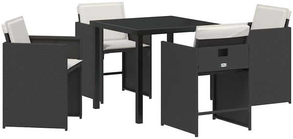 vidaXL Garten Essgruppe 5 pcs Schwarz Poly-Rattan 3380685 Bild 2
