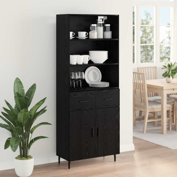 vidaXL Highboard Schwarz Eichen-Optik 69,5 x 34 x 180 cm 3416120 Bild 3