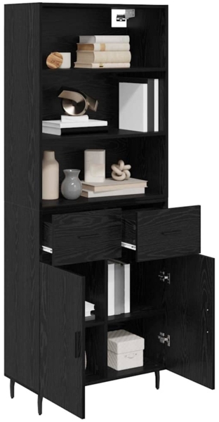 vidaXL Highboard Schwarz Eichen-Optik 69,5 x 34 x 180 cm 3416120 Bild 2