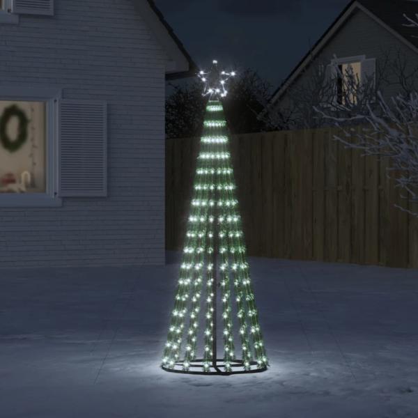 vidaXL Weihnachtsbaum Kegelform 275 LEDs Kaltweiß 180 cm 358065