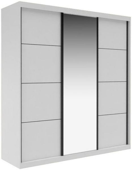 OTTO home Schwebetürenschrank Tonara Schrank, Kleiderschrank 2,00m Breite, Schiebetürenschrank (Schrank mit leichtgängiger Schiebetür, in 4 Farben, Top Ausstattung) inklusive Spiegeltür, 2 Kleiderstangen, 4 Schubkastenauszügen