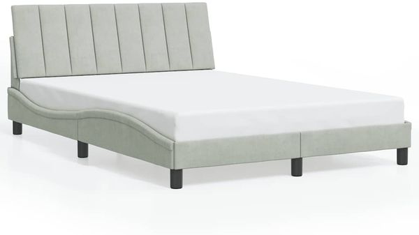 Einzelbettgestell Design für Erwachsene ohne Matratze Hellgrau 120x200 cm Samt d4927e