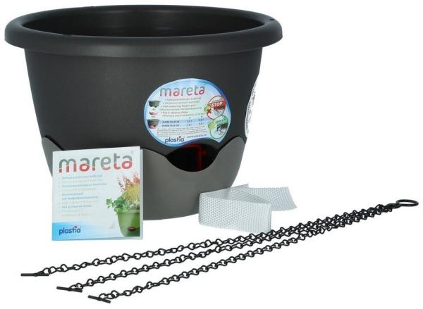 PLASTIA Blumentopf Mareta 30 Grau Anthrazit, 1808543070