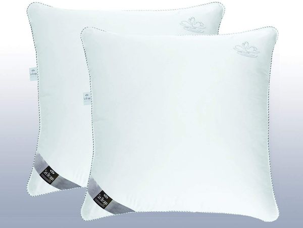 SEI Design Kopfkissen 2-er PackKopfkissen Air Softfill Collection SWAN DE LUXE 80x80 Bezug, Füllung: 100% Polyester Mikrofaser, Bezug: 100% Baumwolle, Seitenschläfer, Rückenschläfer, Bauchschläfer, 2-er Pack, Mikrofaserfüllung Baumwollbezug 2x Reißvers...