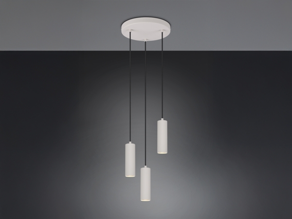 Moderne LED Cluster Pendelleuchte 3-flammig Hellgrau Ø 28cm