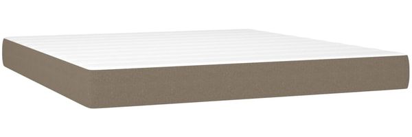 vidaXL Boxspringbett mit Matratze Taupe 180x200 cm Stoff 3126825 Bild 5