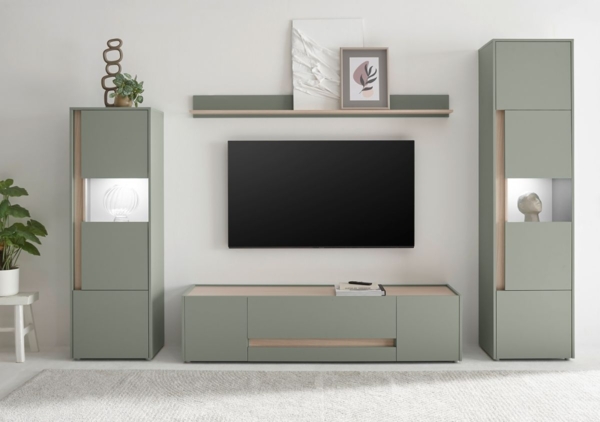 Vitrine Center in Salbei und Eiche 50 x 155 cm Bild 6