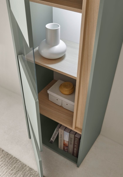 Vitrine Center in Salbei und Eiche 50 x 155 cm Bild 4