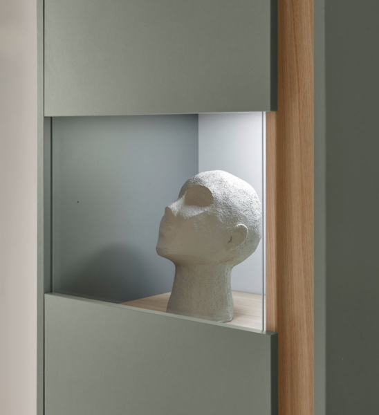 Vitrine Center in Salbei und Eiche 50 x 155 cm Bild 3