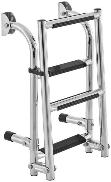 COSTWAY Poolleiter, 4-stufig, mit Heckbefestigung, bis 227kg, klappbar